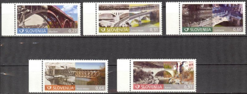 Slovenia 2013 Architecture Bridges Trains Set of 5 MNH**