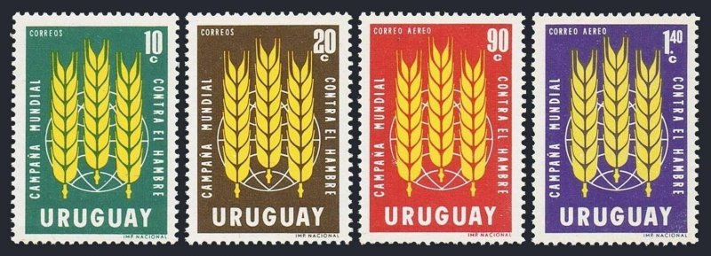 Uruguay 700-701,C254-C255 blocks/4-margin,MLH/MNH. FAO.Freedom from Hunger,1963.