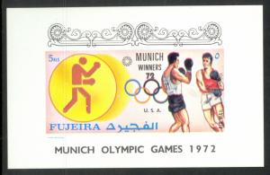 FUJEIRA 1972 MUNICH OLYMPICS BOXING WINNERS Souvenir Sheet Mi BLK171B MNH