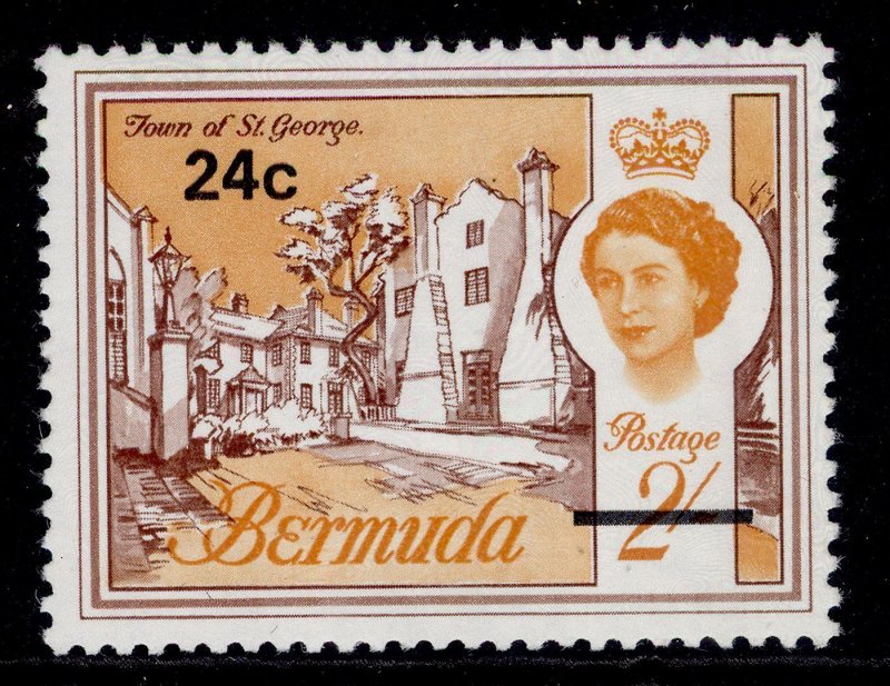 BERMUDA QEII SG243w, 24c on 2s WMK CROWN to RIGHT, NH MINT. Cat £170.
