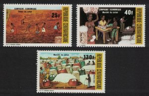 Central African Rep. Economic Campaign 3v 1984 MNH SG#1055-1057