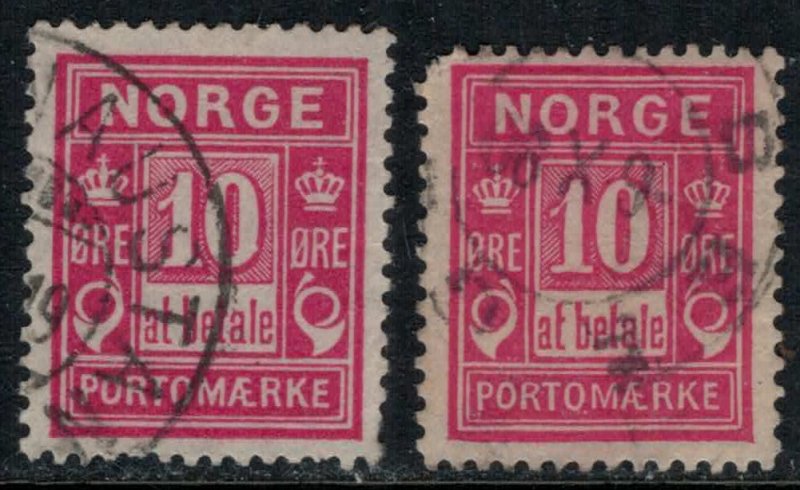 Norway #J3,3a  CV $25.90