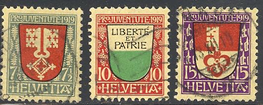 Switzerland  B12-14  used  VF -  Lakeshore Philatelics