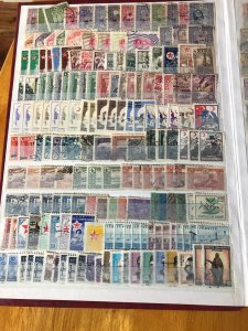 Red Stock Book Full Of Very Old Turkey & Norway Stamps  VERY CLEAN VERY NICE