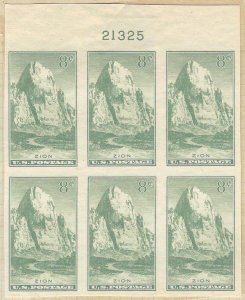 US, Scott #763, 8¢ National Parks issue,  NGASI LH,  PB of 6, CV $35.00