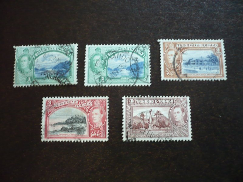 Stamps - Trinidad & Tobago - Scott# 50,51,52a,53 - Used Partial Set of 5 Stamps