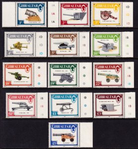 Gibraltar 1987 Guns & Artillery Complete Mint MNH Set SC 508-520