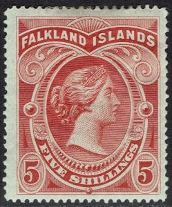 FALKLAND ISLANDS 1898 QV 5/-