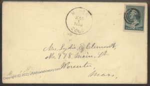 USA 1889 MINER  Larimer County Colorado Unique Only Known Cover 108822