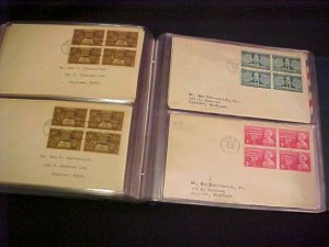 60 FDC Collection Blks/4 1940 – 1949 era Scott # 879 // 1949