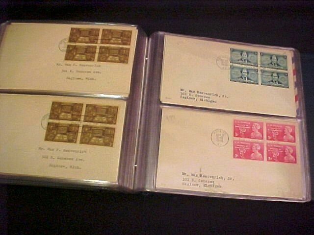 60 FDC Collection Blks/4 1940 – 1949 era Scott # 879 // 1949