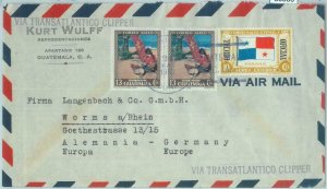 86066 - GUATEMALA - POSTAL HISTORY - OFFICIAL stamps on AIRMAIL  1952   FLAGS