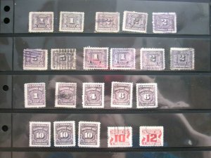 CANADA - ASSORTMENT OF 21 POSTAGE DUE STAMPS - CAT VAL $34.10