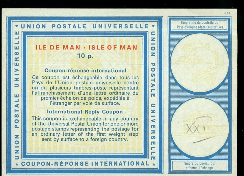 Isle of Man 10 p. International Reply Coupon IRC