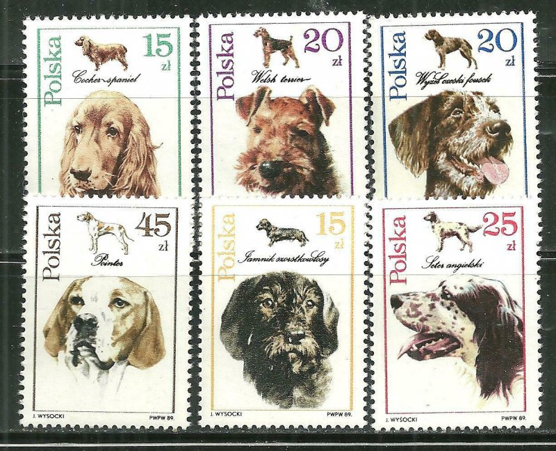 Poland MNH 2900-5 Adorable Dogs