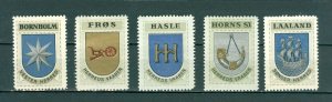Denmark. 1940/42 Poster Stamp.  5 Diff. MNH. Coats Of Arms: Districts