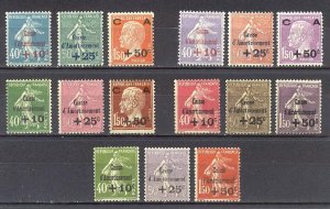 FRANCE #B24//41 Mint H/NH - 1927-31 Surcharges Sets