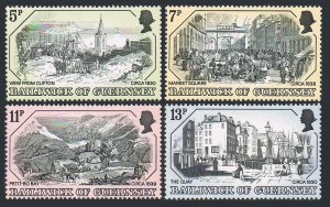 Guernsey 157-160,MNH.Michel 157-160. 19th Century prints,1978.Market square,Ship