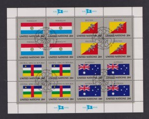 United Nations flags  #437-440  cancelled  1984  sheet  flags  20c Paraquay>