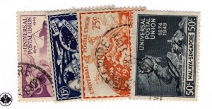 Malaya Singapore #23-26 Used Stamp - CAT VALUE $13.70