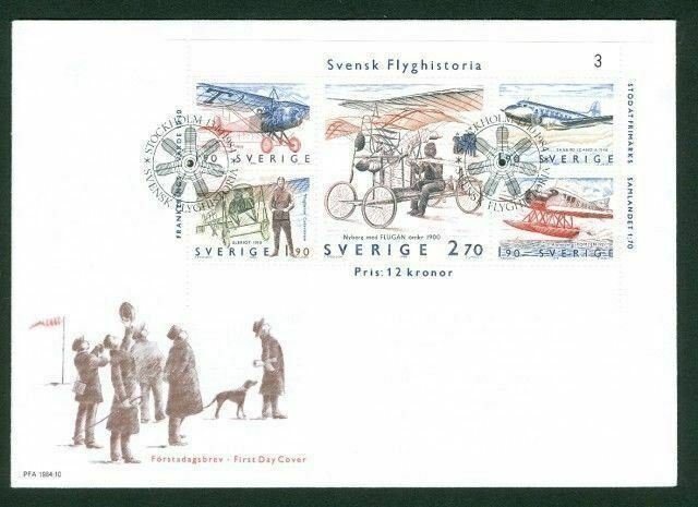 Sweden. FDC 1984. Swedish Aviation History.  Engraver  Z Jakus