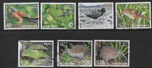 NEW ZEALAND SG2369/75 2000 THREATENED BIRDS FINE USED