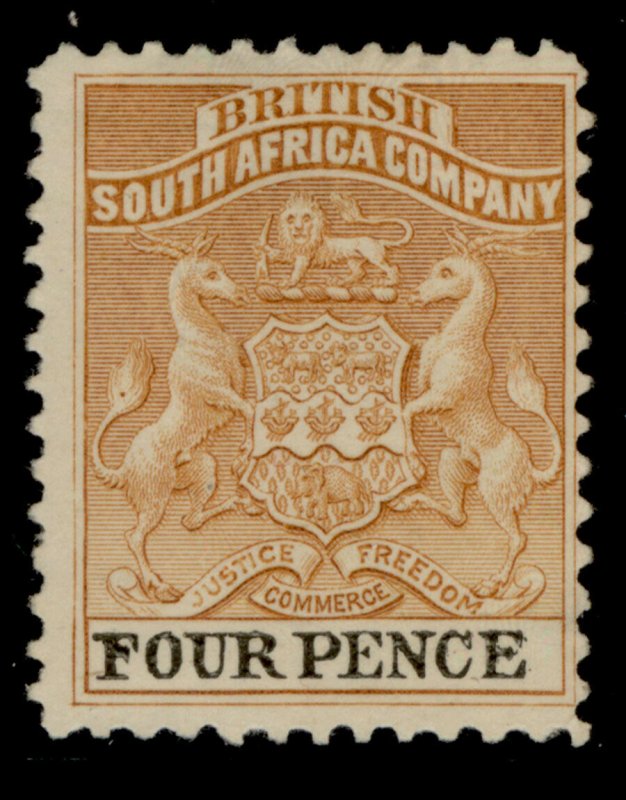 RHODESIA QV SG28, 4d yellow-brown & black, M MINT. Cat £35. 