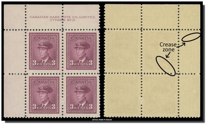 Canada - 252 PB 16 UL - MNH - King George VI in Navy Uniform (1942) 3¢ CV 7.50$