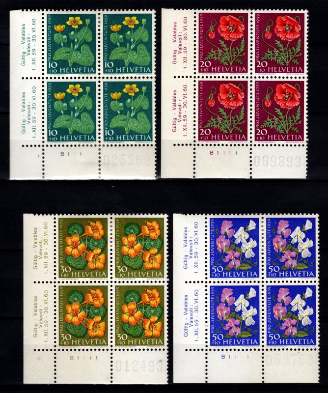 Switzerland Pro Juventute 1959 Children’s Fund Part Plate Block Set [Unused]