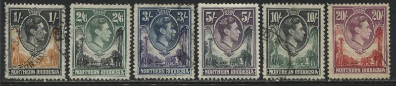 Northern Rhodesia KGVI 1938 1/ to 20/ used