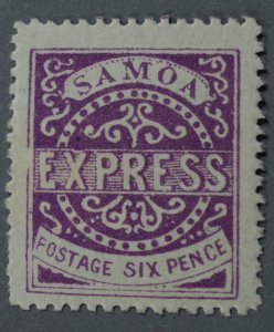 Samoa #4c VF Reprint OG PH HRM Type III Hinge Remnant Gum Fine About 3/4 Cover