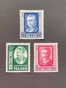 Iceland 284-286 F-VF MNH. Scott $ 54.75