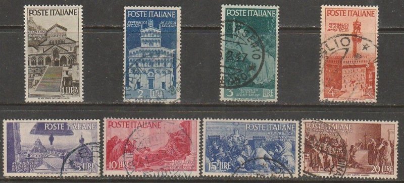 Italy 478-485, PROCLAMATION OF THE REPUBLIC, SET OF 8, USED. VF. (62)
