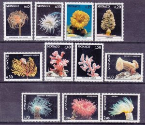 Monaco 1259-69 MNH 1980 Various types of Coral Full Set of 11 Very Fine