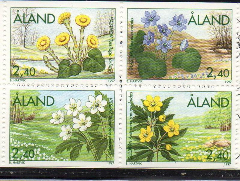 Aland Sc  130-3 1997 Flowers stamp set mint NH