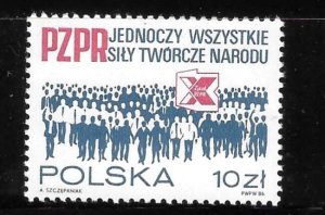 Poland 1986 Polish United Workers Party Sc 2735 MNH A1181