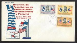 PANAMA 1963 JFK and Presidents Set on Cachet U/A FDC Sc C292-C294