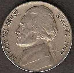 1940-D - Jefferson Nickel - VF