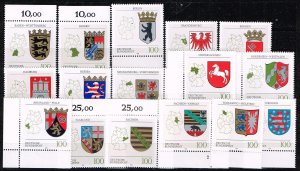 Germany 1992,Sc.#1699-1714 MNH, Coats of arms of the Federal Republic of Germany