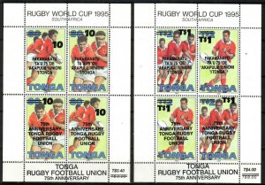 Tonga Stamp 954A-956A  - Rugby World Cup with overprint