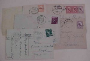 FINLAND VILLAGE STRAIGHT LINE CANCELS 1921-1946 on CARDS 5 DIFF.