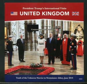 DOMINICA 2020 PRESIDENT TRUMP VISITS UNITED KINGDOM TOMB OF UNKNOWN IMP S/S  NH