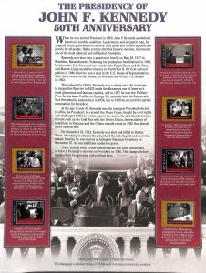 Postal Commemorative Society Stamp Panel MNH, Tuvalu, John F. Kennedy, President