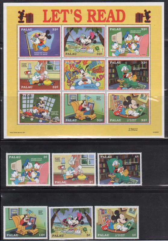 Palau 441-48 Disney Mint NH 