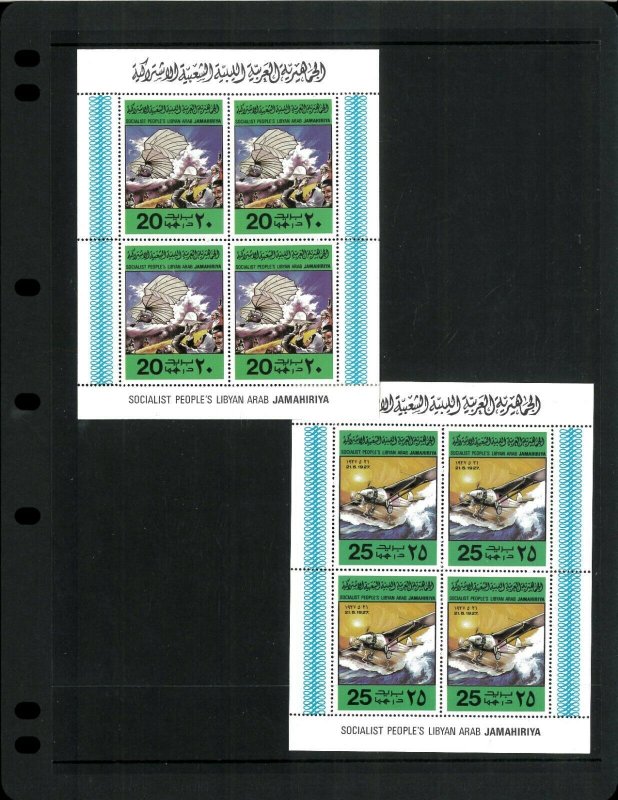 Wholesale Lot Aviation Libya #'s769-773 Sheets of 4. Cat. 405.00 (9 sets)