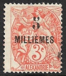 FRANCE OFFICES IN EGYPT 1921-23 5m on 3c ALEXANDRIA Issue Sc 51 Used