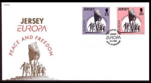 Jersey Europa Peace and Freedom FDC SG#698-699