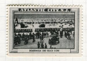 USA; Early 1900s Atlantic City New Jersey fine Mint Pictorial stamp in Black