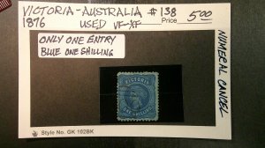 Victoria - Australia 1876 Scott# 138 USED VF-XF