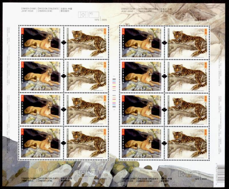 Canada 2123a Sheet MNH Leopard, Cougar  